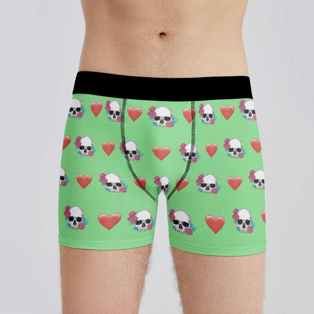 Morbid Podcast Boxers Custom Photo Boxers Men's Underwear Heart Boxers Green