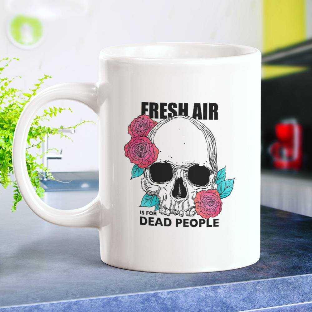 Morbid Podcast Mug Fresh Air is for Dead People Mug Custom Coffee Mug