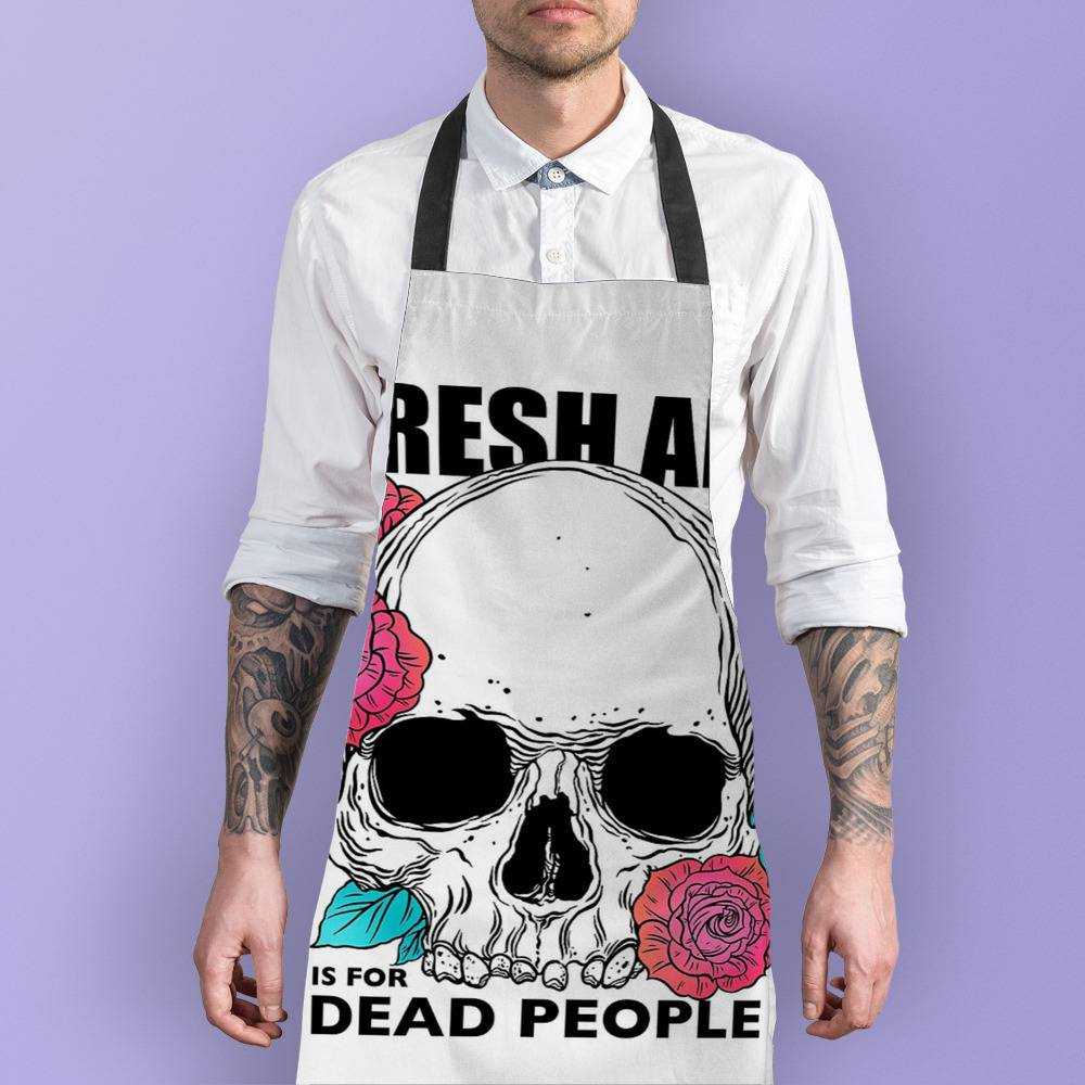 Morbid Podcast Apron Fresh Air is for Dead People Apron