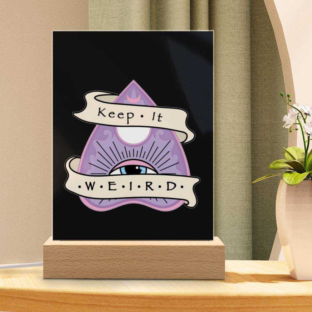 Morbid Podcast Lamp Classic Celebrity Night Light Morbid Ouija Planchette by Morbid Podcast Lamp with Wooden Base
