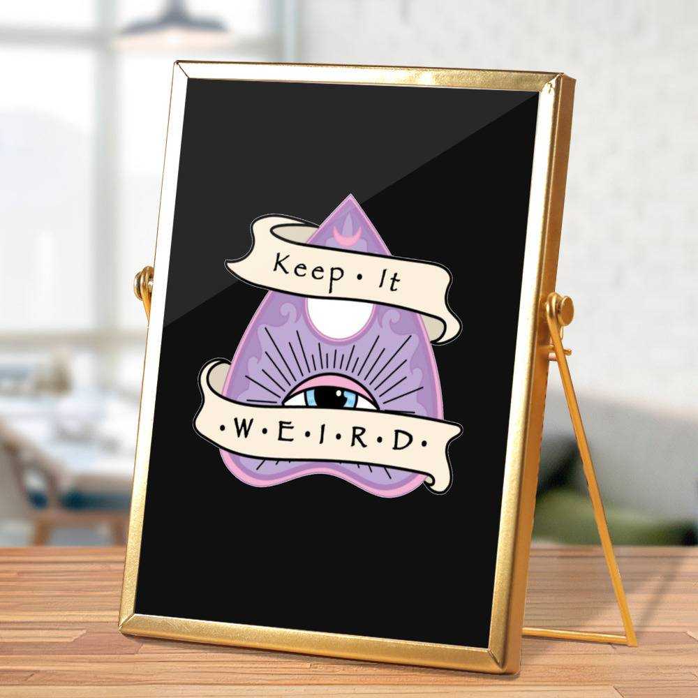 Morbid Podcast Plaque Classic Celebrity Plaque Morbid Ouija Planchette by Morbid Podcast Plaque with Golden Frame