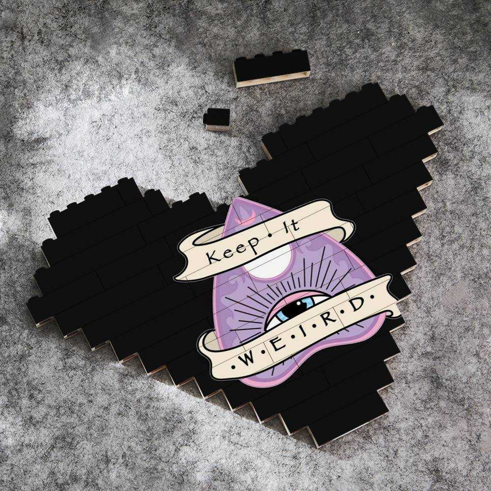 Morbid Podcast Merch Heart Shape Building Blocks Gift for Fans Morbid Ouija Planchette Building Blocks