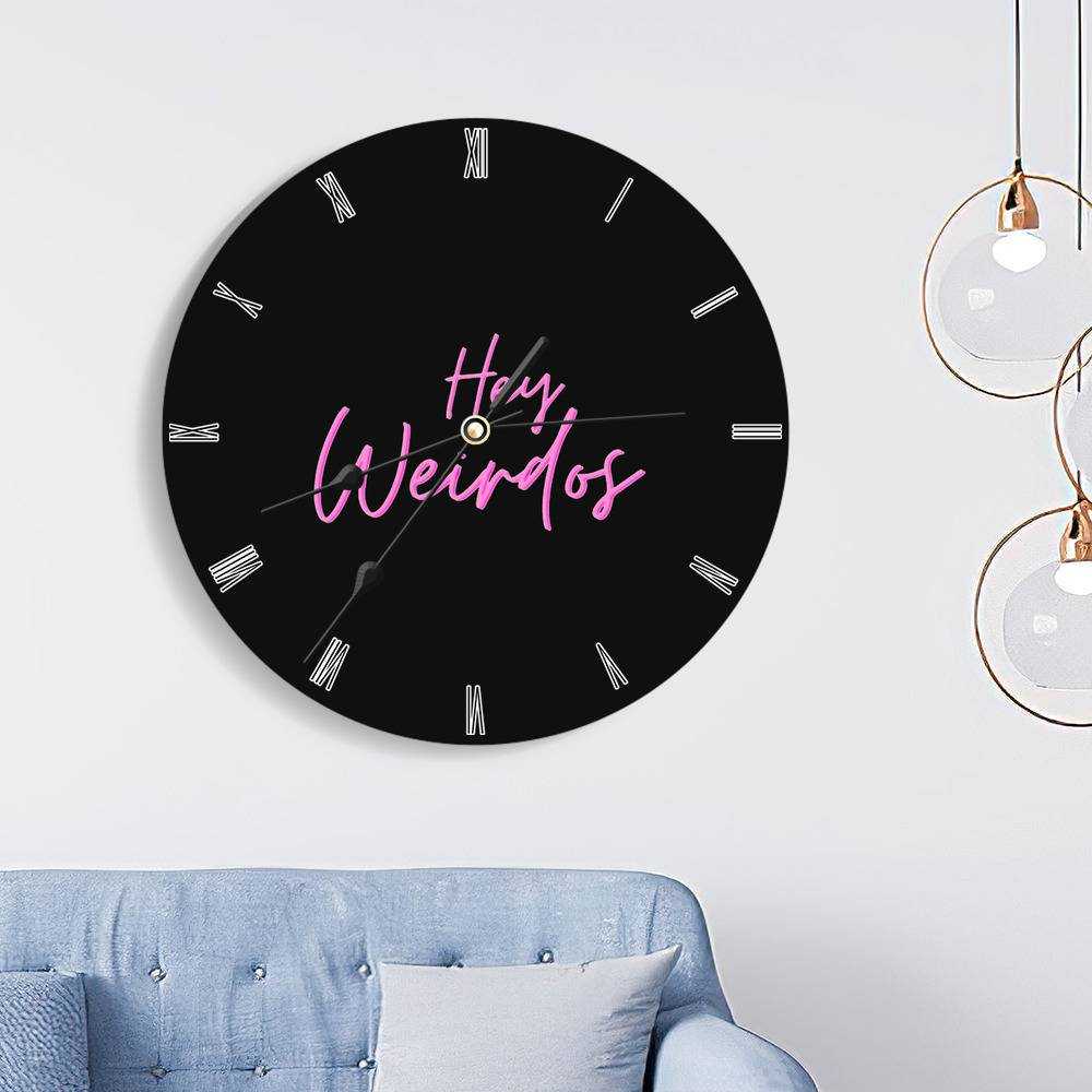 Morbid Podcast Round Wall Clock Home Decor Wall Clock Gifts for Morbid Podcast Fans Hey Weirdos Wall Clock
