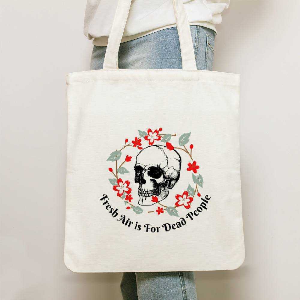 Morbid Podcast Totebag Classic Celebrity Totebag Fresh Air is for Dead People Circle Totebag