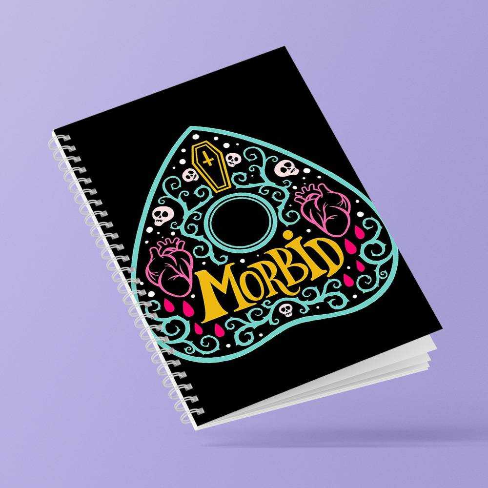 Morbid Podcast Spiral Bound Notebook Journal Diary Gift for Fans Ouija Planchette Notebook