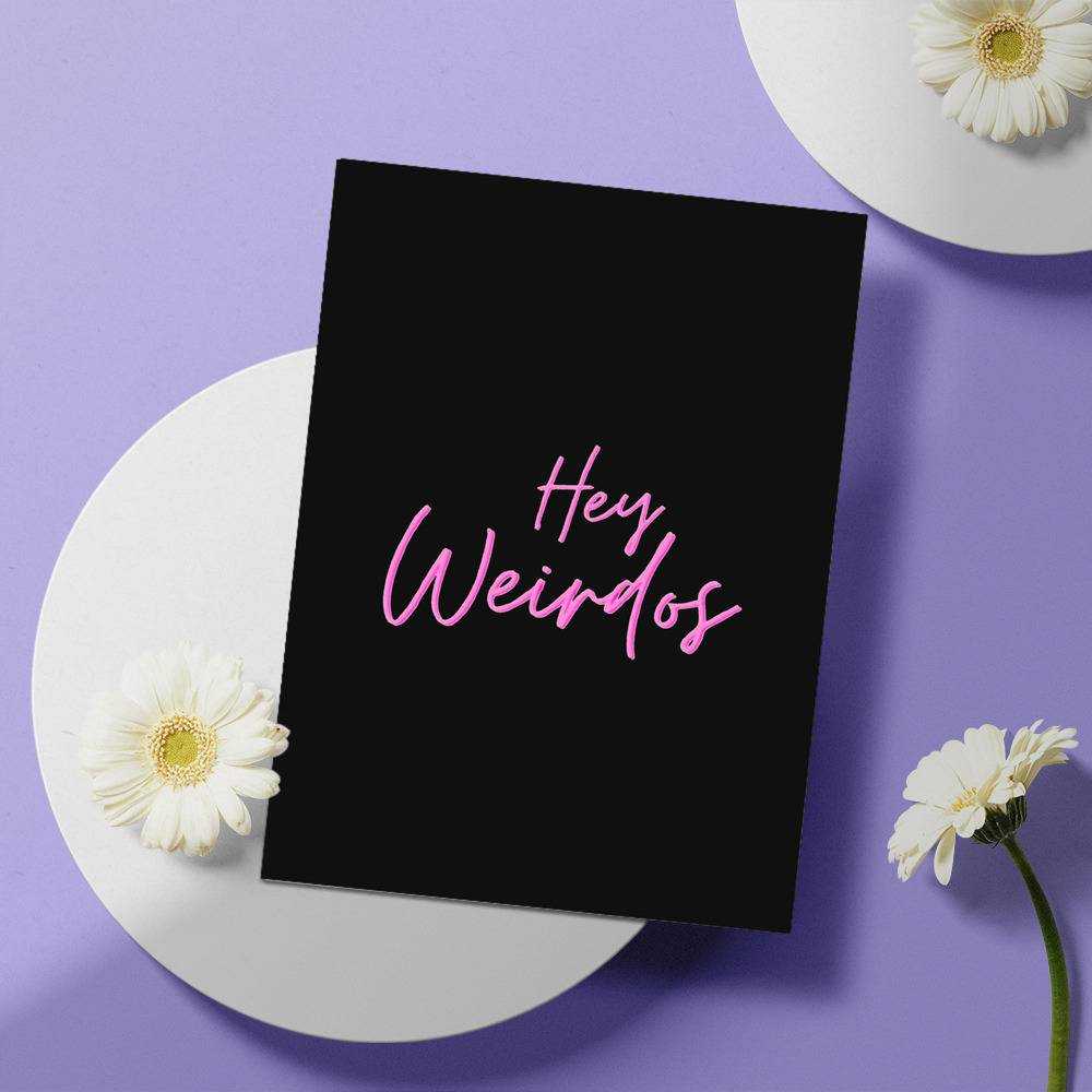 Morbid Podcast Greeting Card Classic Celebrity Greeting Card Hey Weirdos by Morbid Podcast Greeting Card