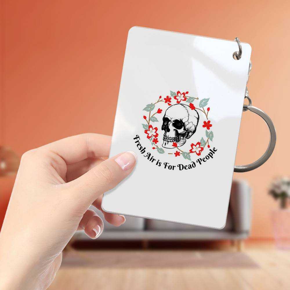 Morbid Podcast Keychain Classic Celebrity Keychain Fresh Air is for Dead People Circle by Morbid Podcast Keychain