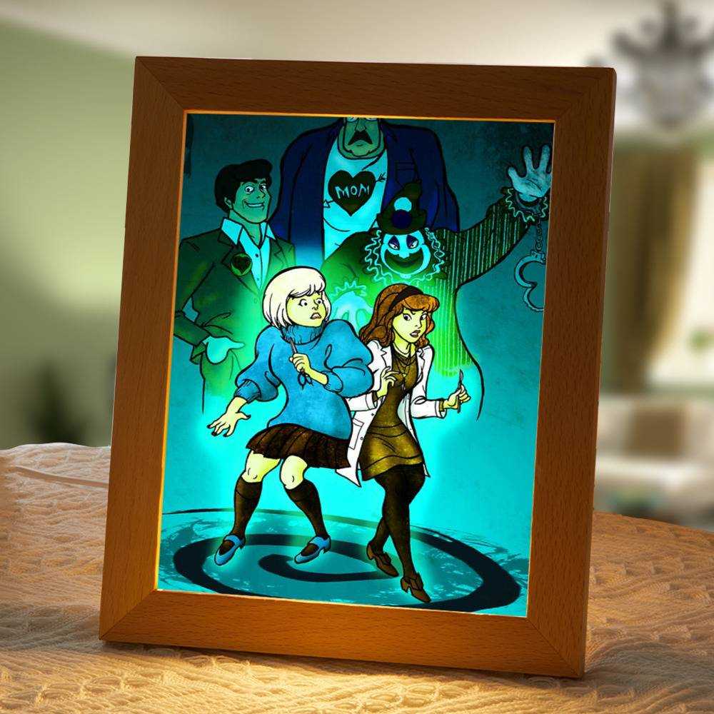 Morbid Podcast Lamp Classic Celebrity Night Light A True Crime Podcast by Morbid Podcast Lamp with Wooden Frame