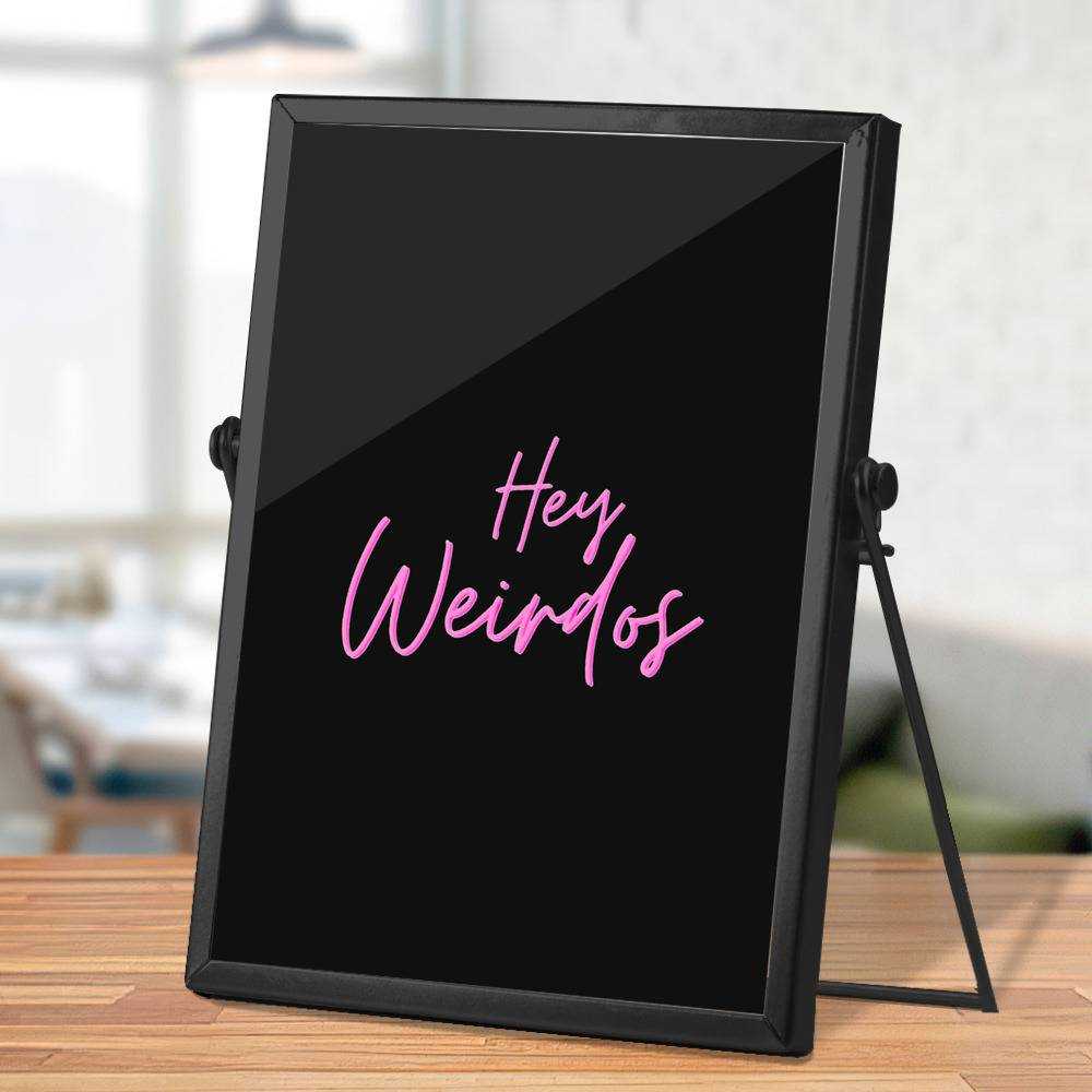 Morbid Podcast Plaque Classic Celebrity Plaque Hey Weirdos by Morbid Podcast Plaque with Black Frame
