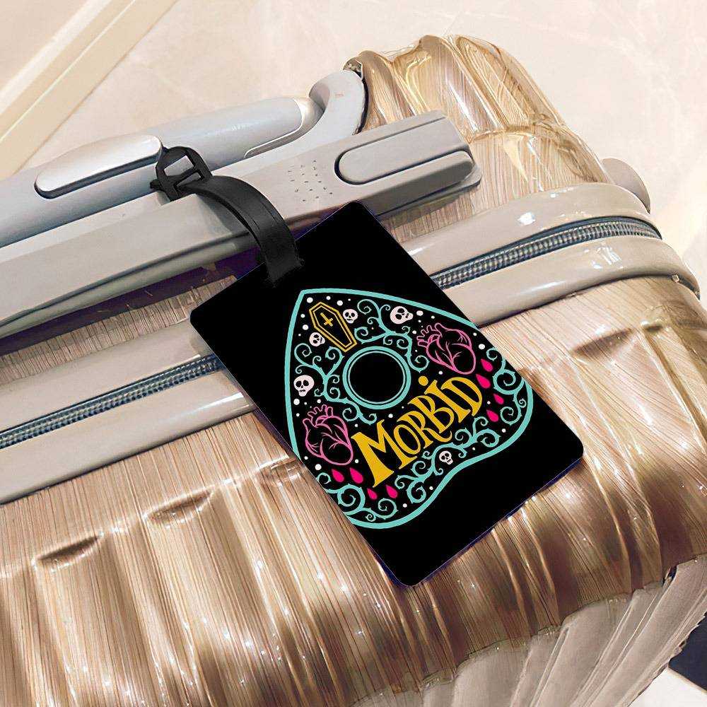 Morbid Podcast Luggage Tag Classic Celebrity Luggage Tag Ouija Planchette by Morbid Podcast Luggage Tag