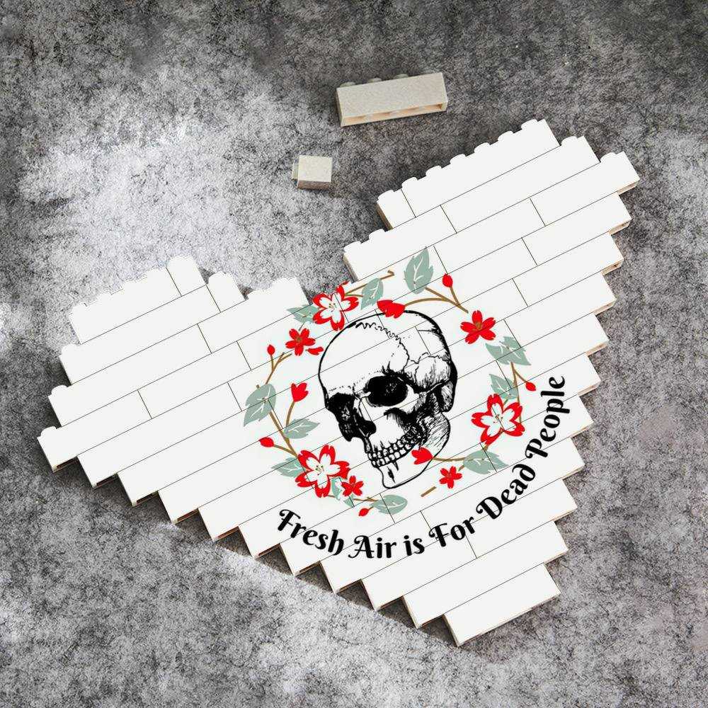 Morbid Podcast Merch Heart Shape Building Blocks Gift for Fans Fresh Air is for Dead People Circle Building Blocks