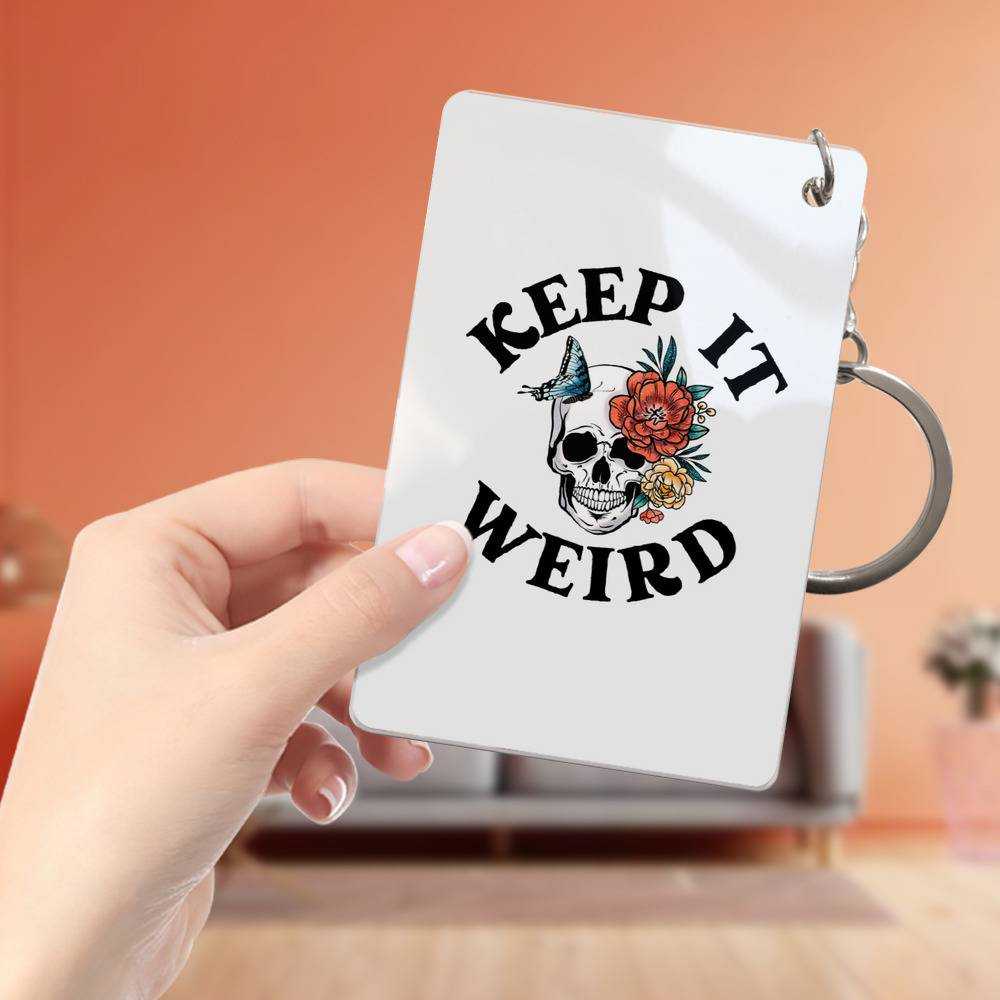 Morbid Podcast Keychain Classic Celebrity Keychain Keep it Weird by Morbid Podcast Keychain