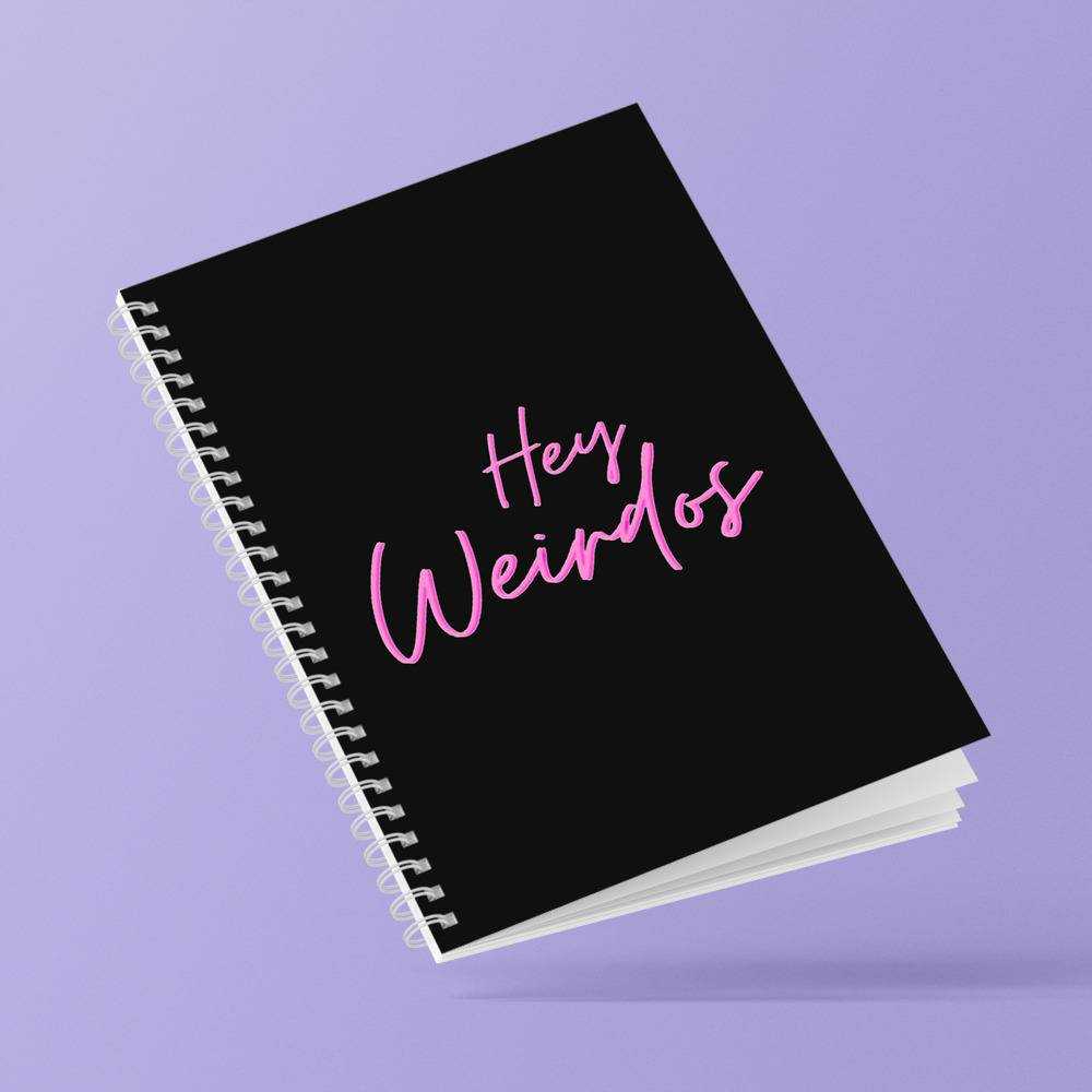 Morbid Podcast Spiral Bound Notebook Journal Diary Gift for Fans Hey Weirdos Notebook