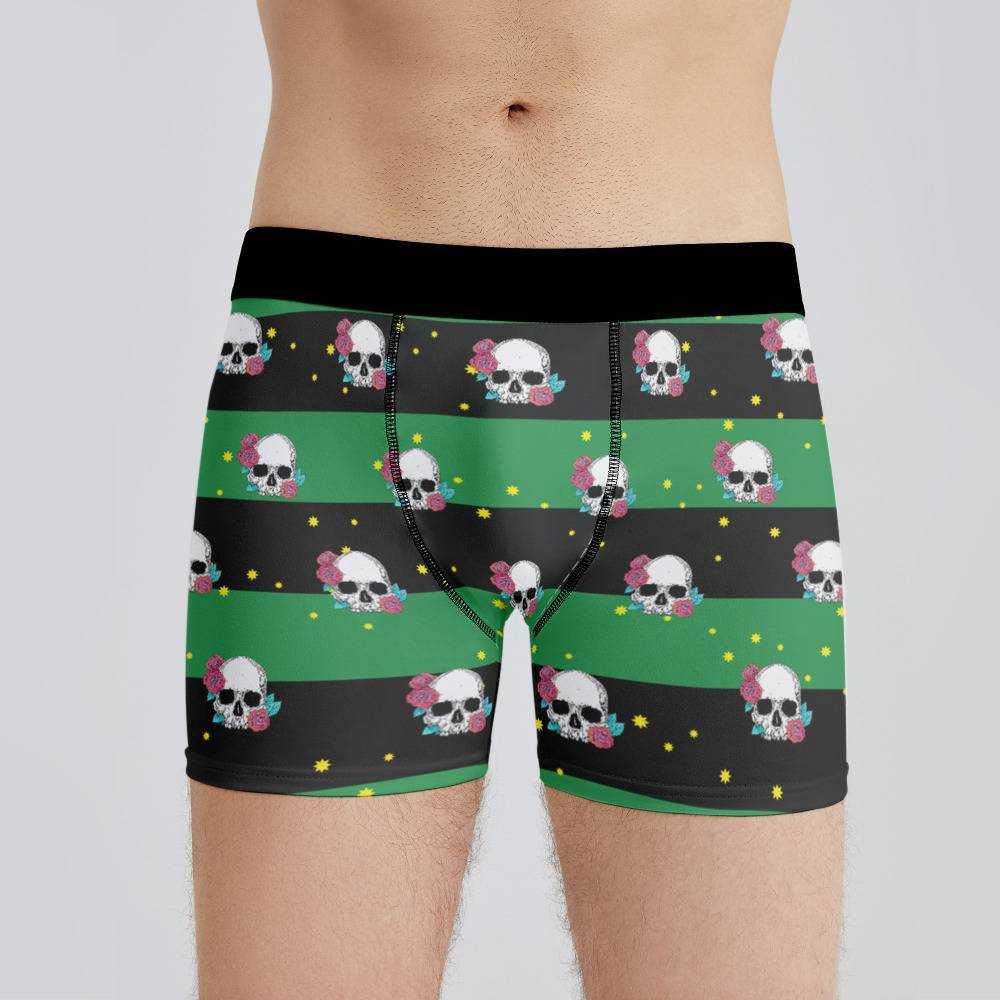 Morbid Podcast Boxers Custom Photo Boxers Men's Underwear Striped Printed Boxers Black