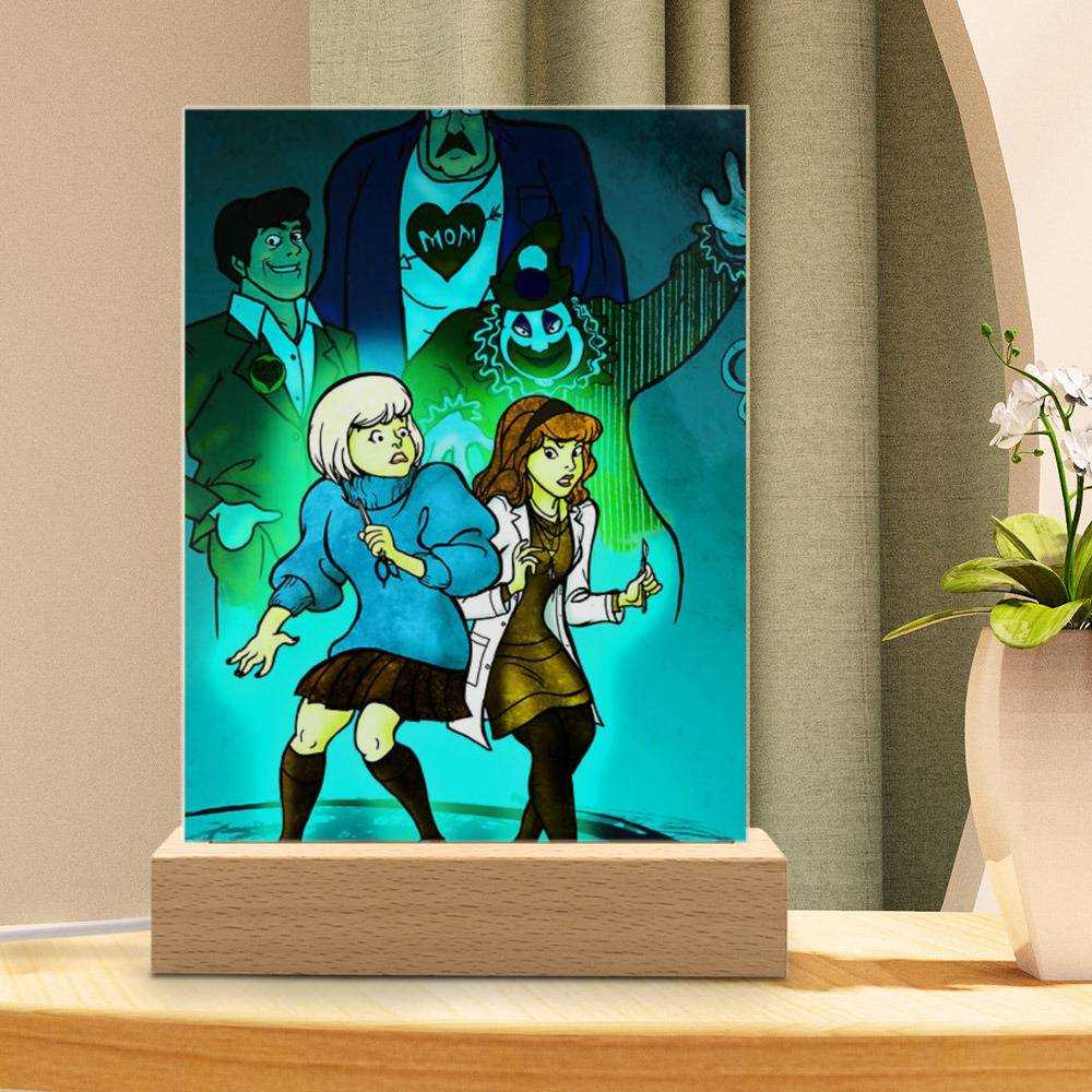 Morbid Podcast Lamp Classic Celebrity Night Light A True Crime Podcast by Morbid Podcast Lamp with Wooden Base