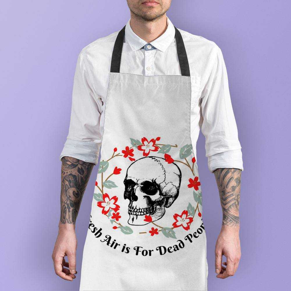 Morbid Podcast Apron Fresh Air is for Dead People Circle Apron