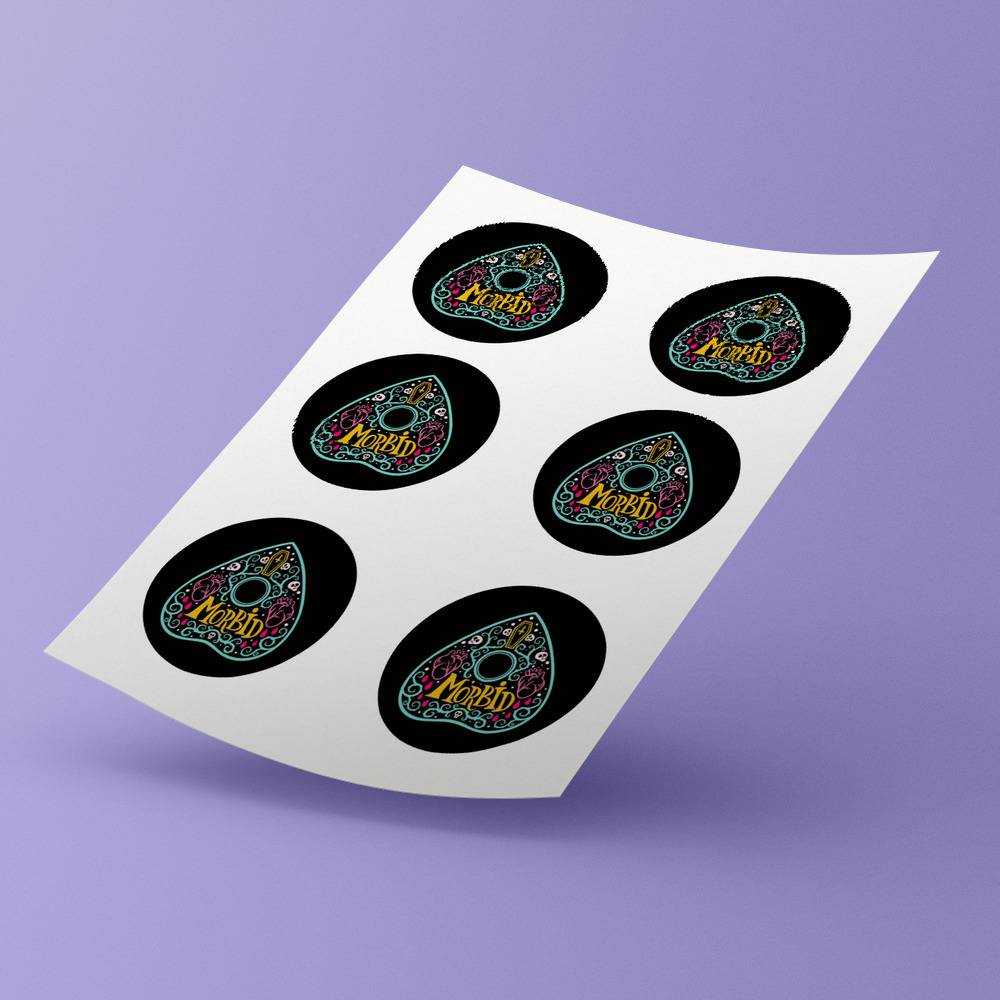 Morbid Podcast round stickers decorative stickers gift for fans Ouija Planchette