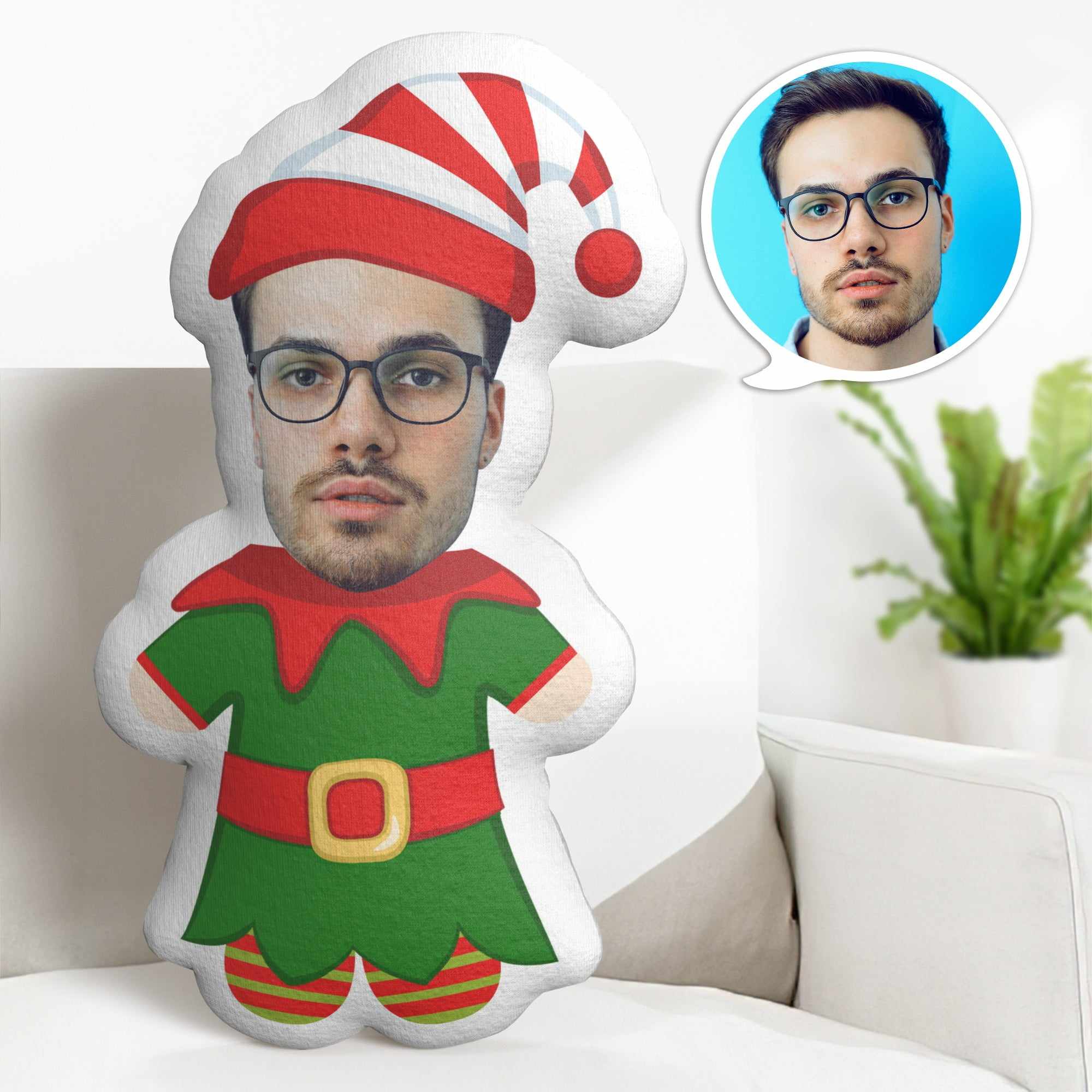 Christmas Gifts Custom Cartoon Pillow Personalized Christmas Elf Minime Pillow Gifts