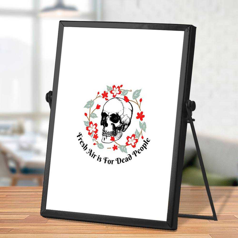 Morbid Podcast Plaque Classic Celebrity Plaque Fresh Air is for Dead People Circle by Morbid Podcast Plaque with Black Frame
