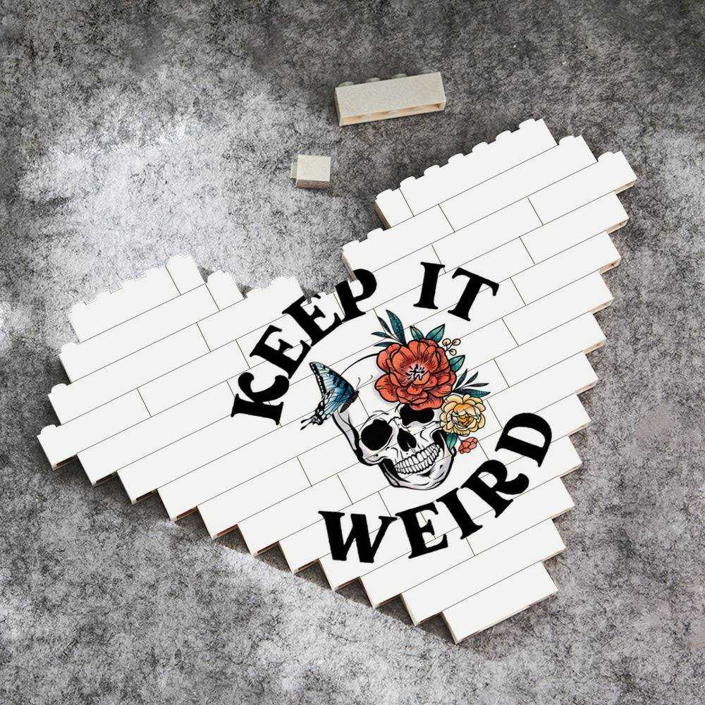 Morbid Podcast Merch Heart Shape Building Blocks Gift for Fans Keep it Weird Building Blocks