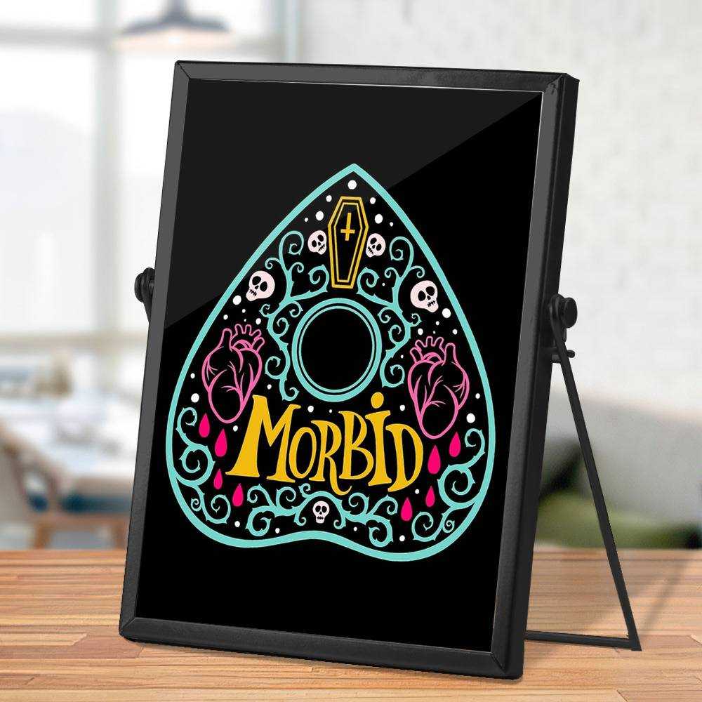 Morbid Podcast Plaque Classic Celebrity Plaque Ouija Planchette by Morbid Podcast Plaque with Black Frame