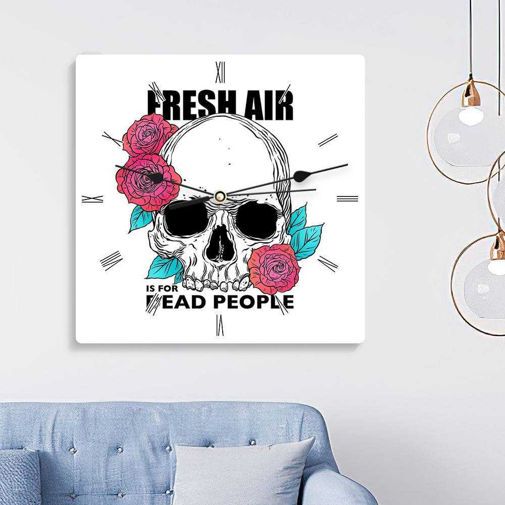 Morbid Podcast Square Wall Clock Home Decor Wall Clock Gifts for Morbid Podcast Fans Fresh Air is for Dead People Wall Clock