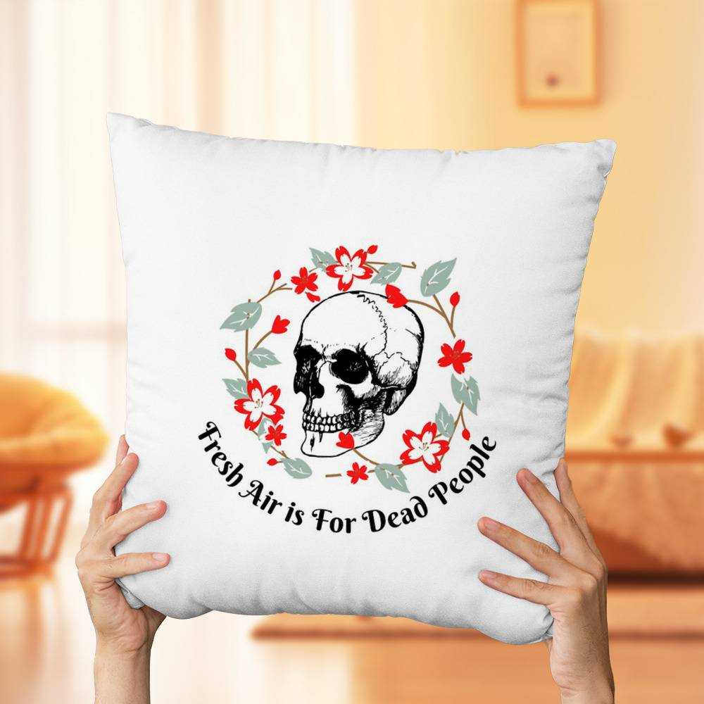 Morbid Podcast Pillow Classic Celebrity Pillow Fresh Air is for Dead People Circle Pillow