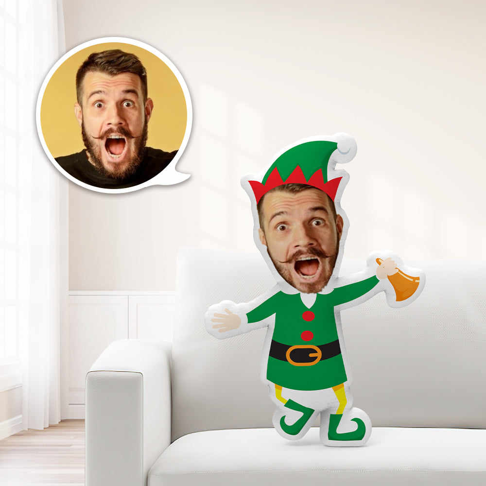 Personalized Minime Christmas Elf Holding A Bell Pillow Unique Custom Minime Throw Doll Give Your Child The Most Meaningful Gift