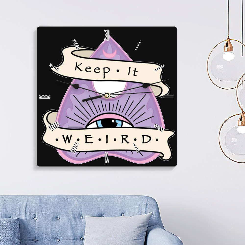 Morbid Podcast Square Wall Clock Home Decor Wall Clock Gifts for Morbid Podcast Fans Morbid Ouija Planchette Wall Clock