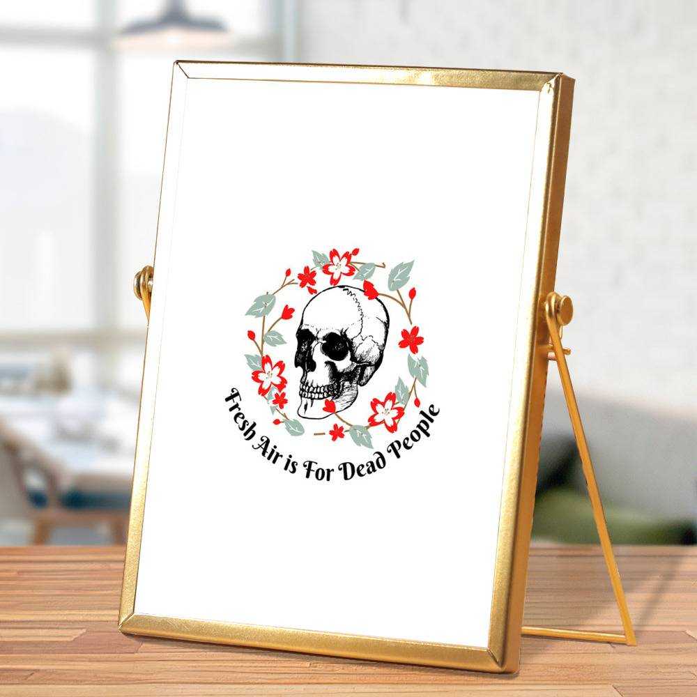Morbid Podcast Plaque Classic Celebrity Plaque Fresh Air is for Dead People Circle by Morbid Podcast Plaque with Golden Frame