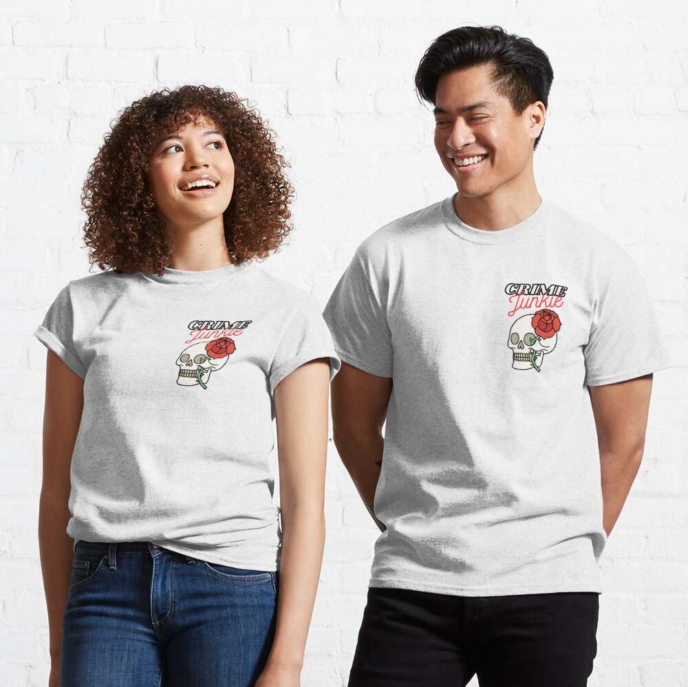 Morbid Podcast Full Body Chills T-shirt, True Crime Skull Rose T-Shirt