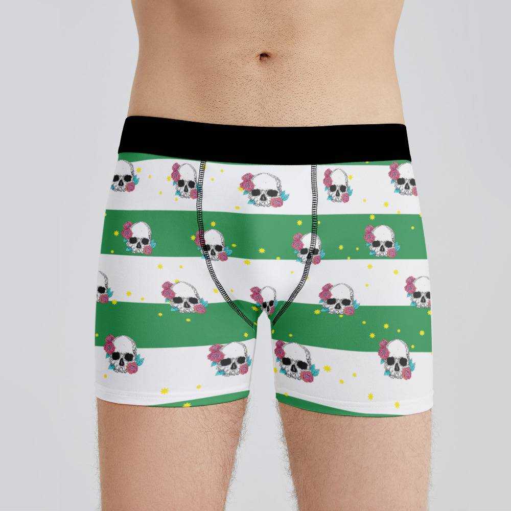 Morbid Podcast Boxers Custom Photo Boxers Men's Underwear Striped Printed Boxers White