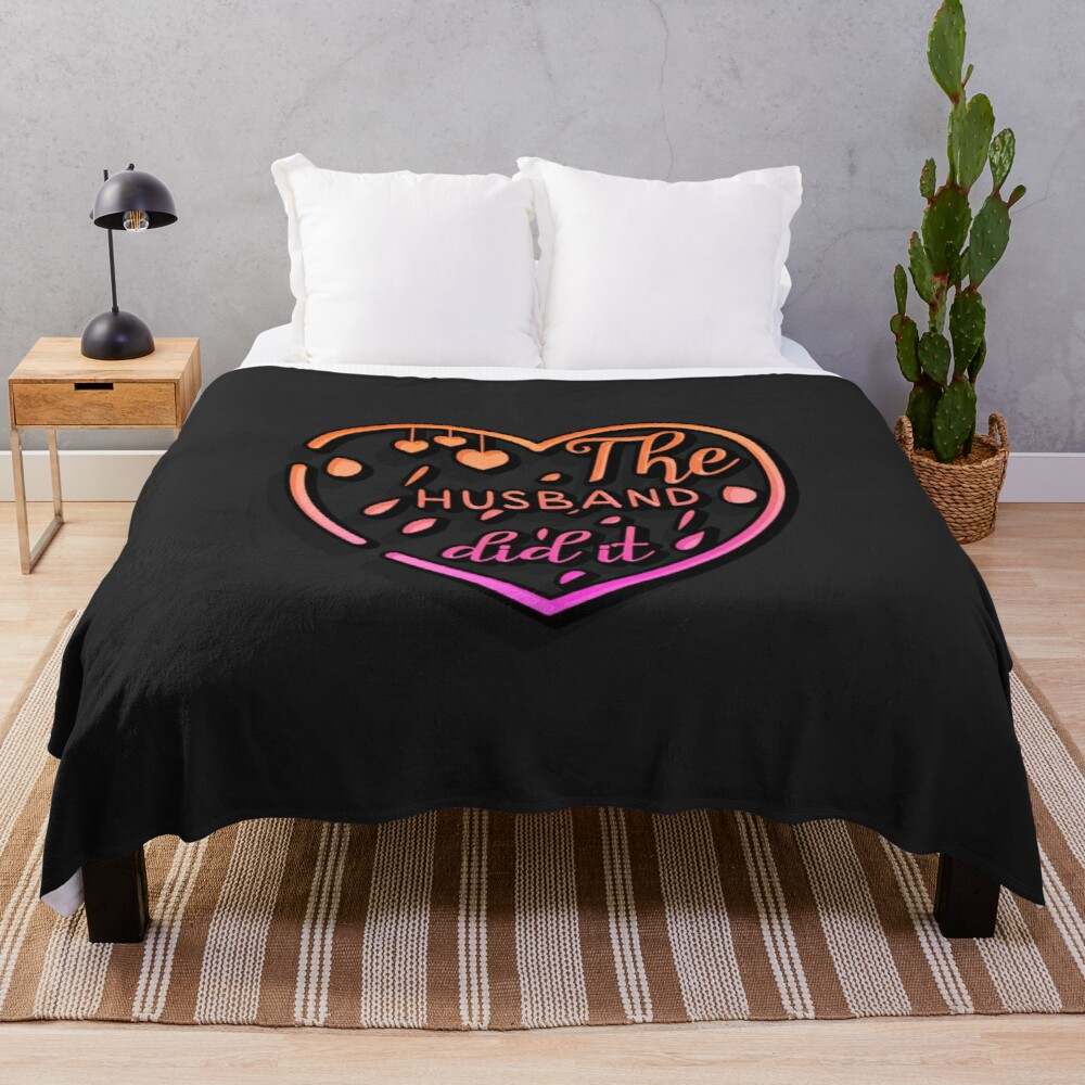 The Husband Did It Blanket, The Husband Did It Heart Pattern Blanket