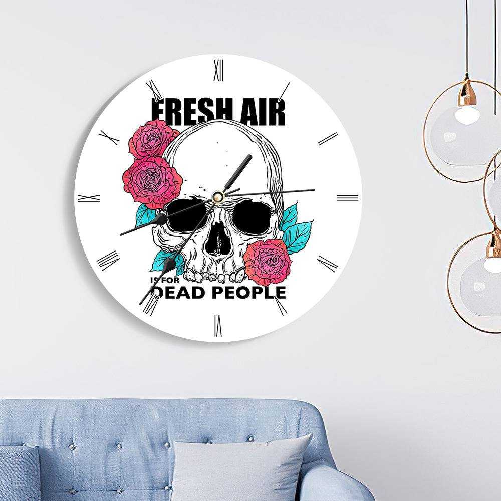 Morbid Podcast Round Wall Clock Home Decor Wall Clock Gifts for Morbid Podcast Fans Fresh Air is for Dead People Wall Clock