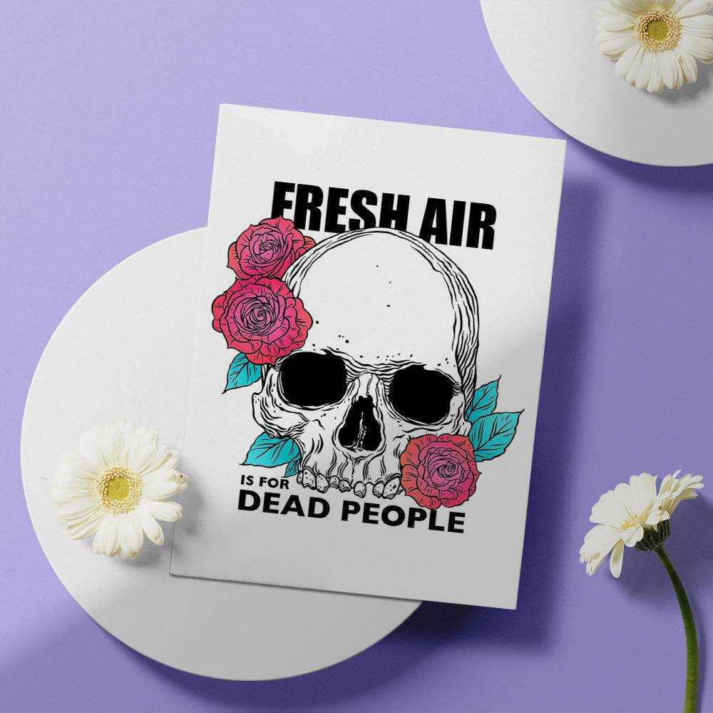 Morbid Podcast Greeting Card Classic Celebrity Greeting Card Fresh Air is for Dead People by Morbid Podcast Greeting Card