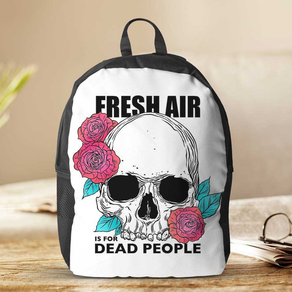 Morbid Podcast Backpack Fresh Air is for Dead People Backpack