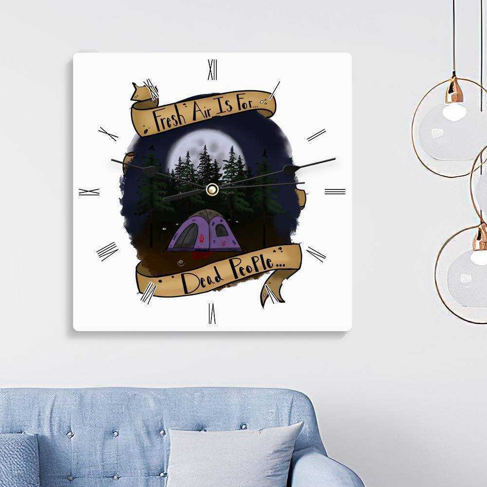Morbid Podcast Square Wall Clock Home Decor Wall Clock Gifts for Morbid Podcast Fans Don't Hike Wall Clock