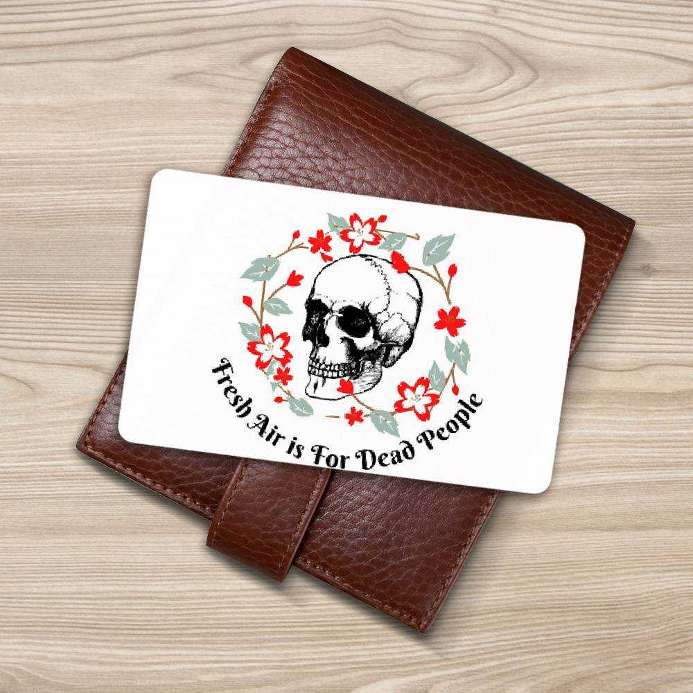 Morbid Podcast Wallet Insert Card Classic Celebrity Wallet Insert Card Fresh Air is for Dead People Circle by Morbid Podcast Wallet Insert Card