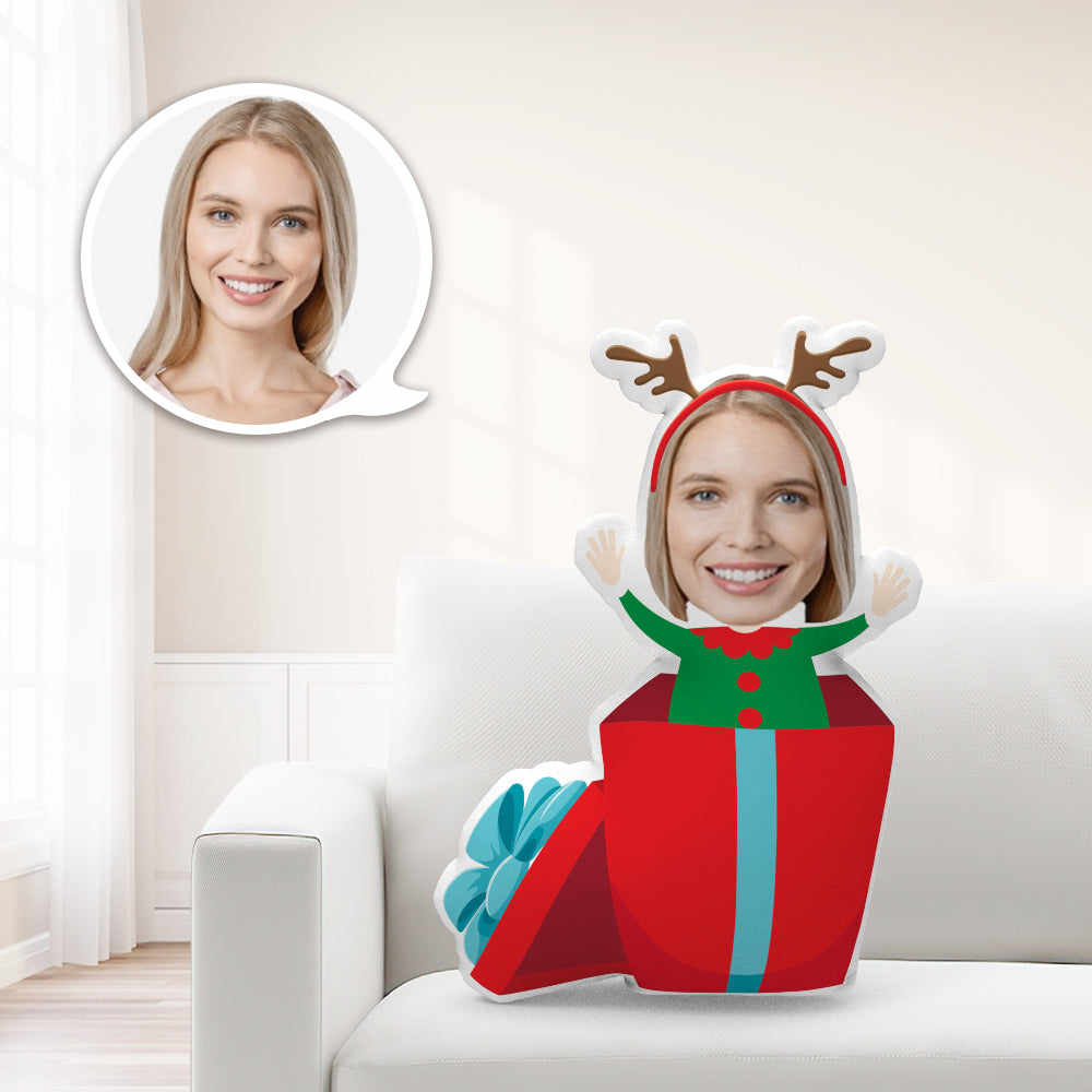 Personalized Minime Christmas Elf With Gift Box Bag Pillow Unique Custom Minime Throw Doll Give Your Child The Most Meaningful Gift