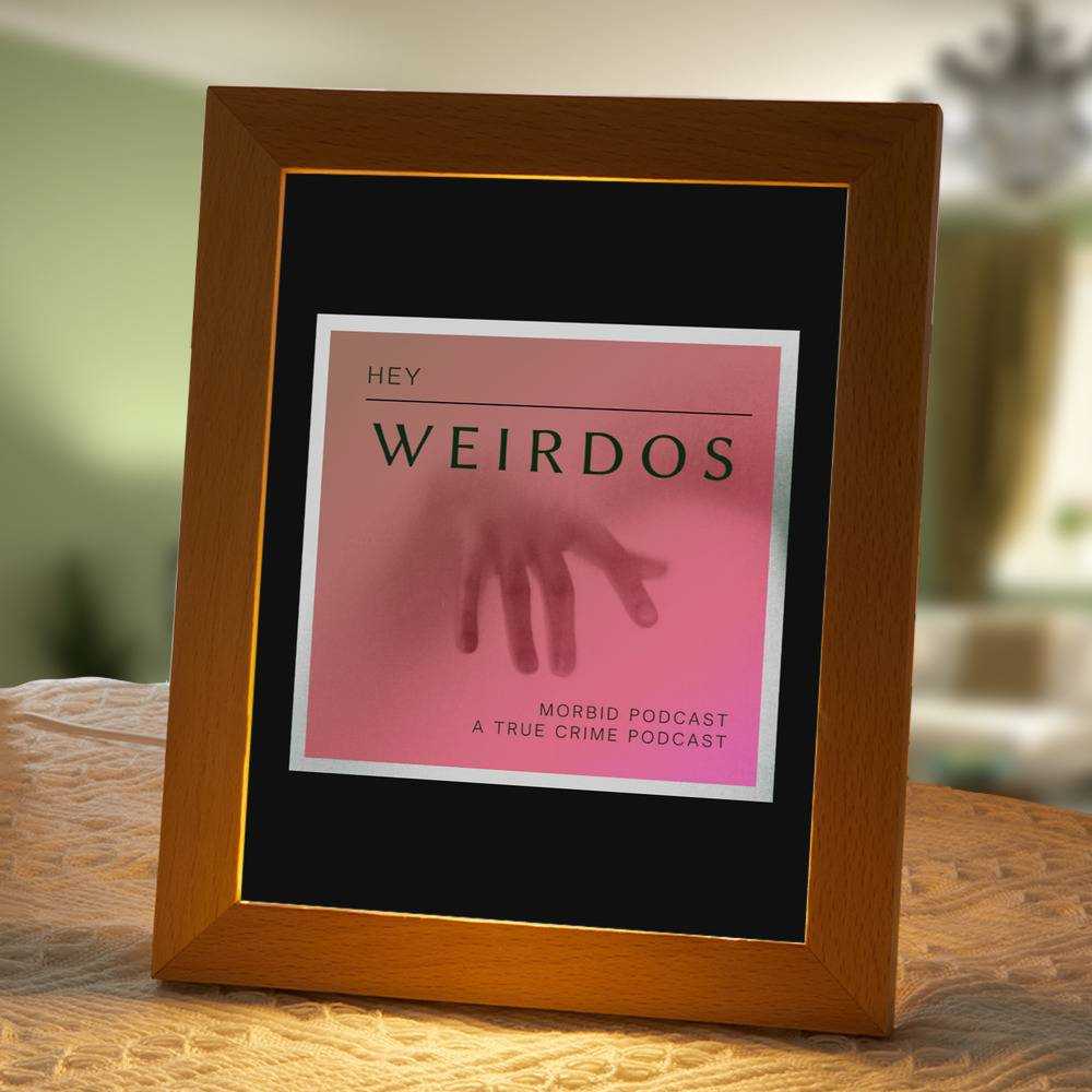 Morbid Podcast Lamp Classic Celebrity Night Light Hey Weirdos Classic by Morbid Podcast Lamp with Wooden Frame