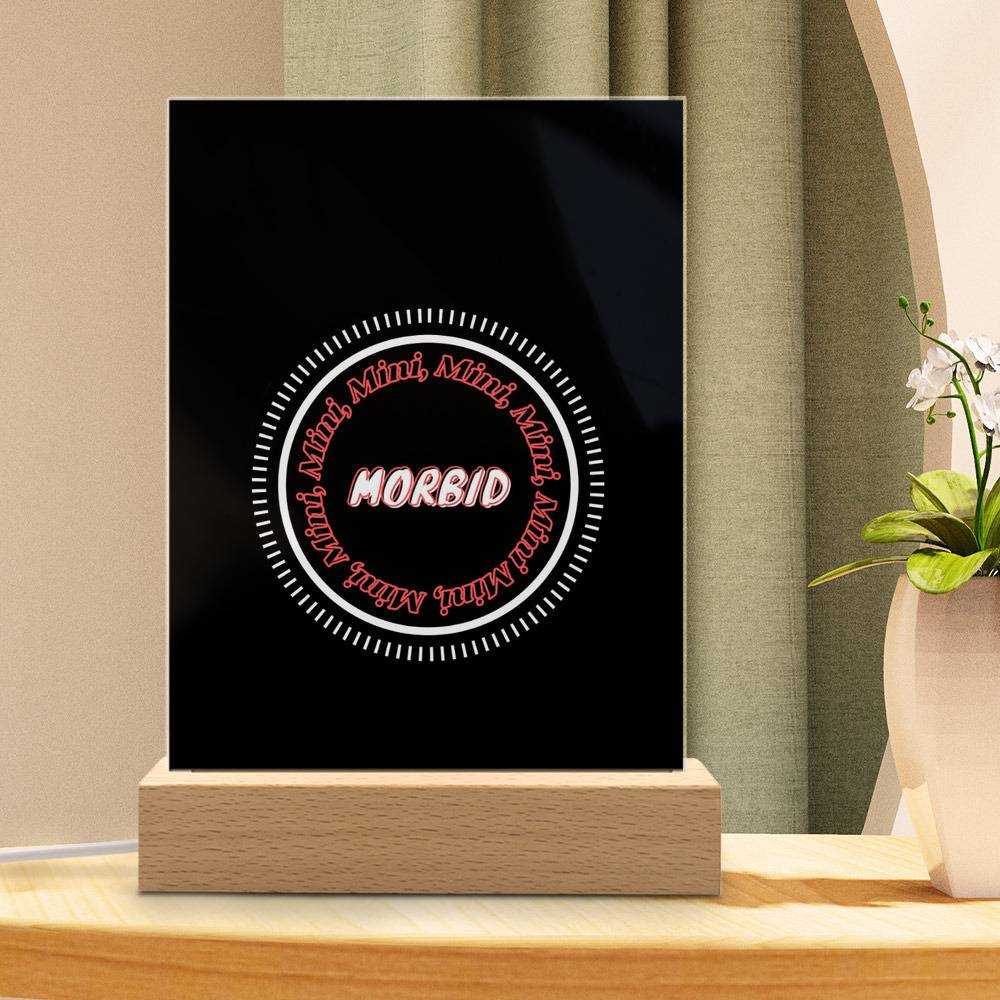 Morbid Podcast Lamp Classic Celebrity Night Light Mini Morbid by Morbid Podcast Lamp with Wooden Base