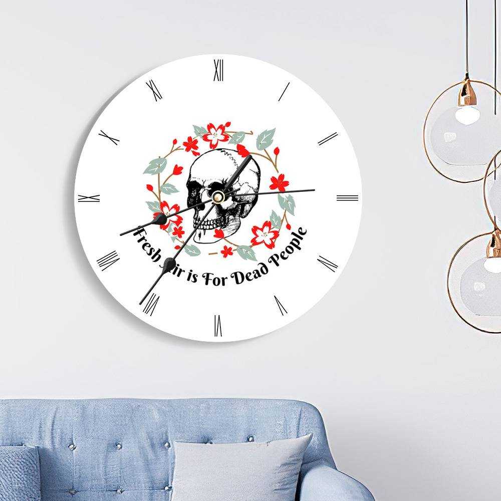 Morbid Podcast Round Wall Clock Home Decor Wall Clock Gifts for Morbid Podcast Fans Fresh Air is for Dead People Circle Wall Clock