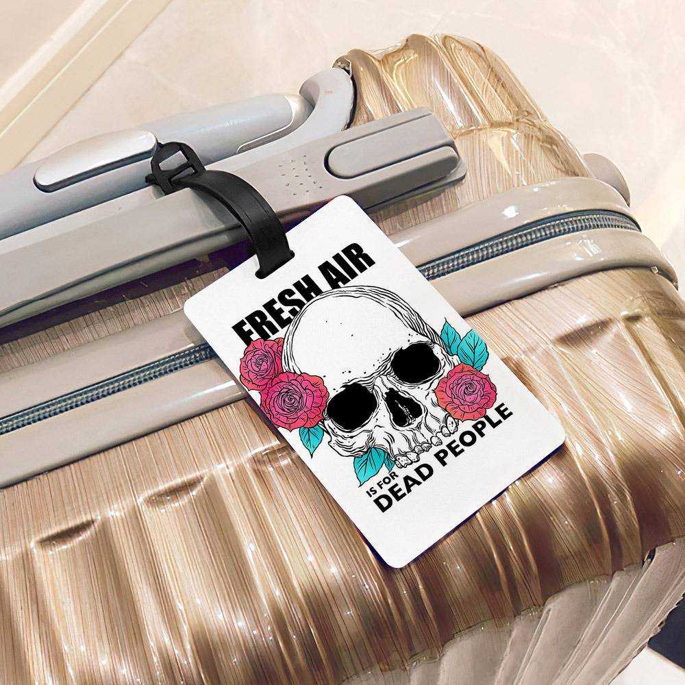 Morbid Podcast Luggage Tag Classic Celebrity Luggage Tag Fresh Air is for Dead People by Morbid Podcast Luggage Tag