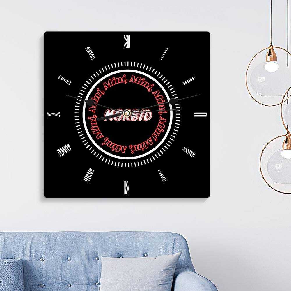 Morbid Podcast Square Wall Clock Home Decor Wall Clock Gifts for Morbid Podcast Fans Mini Morbid Wall Clock