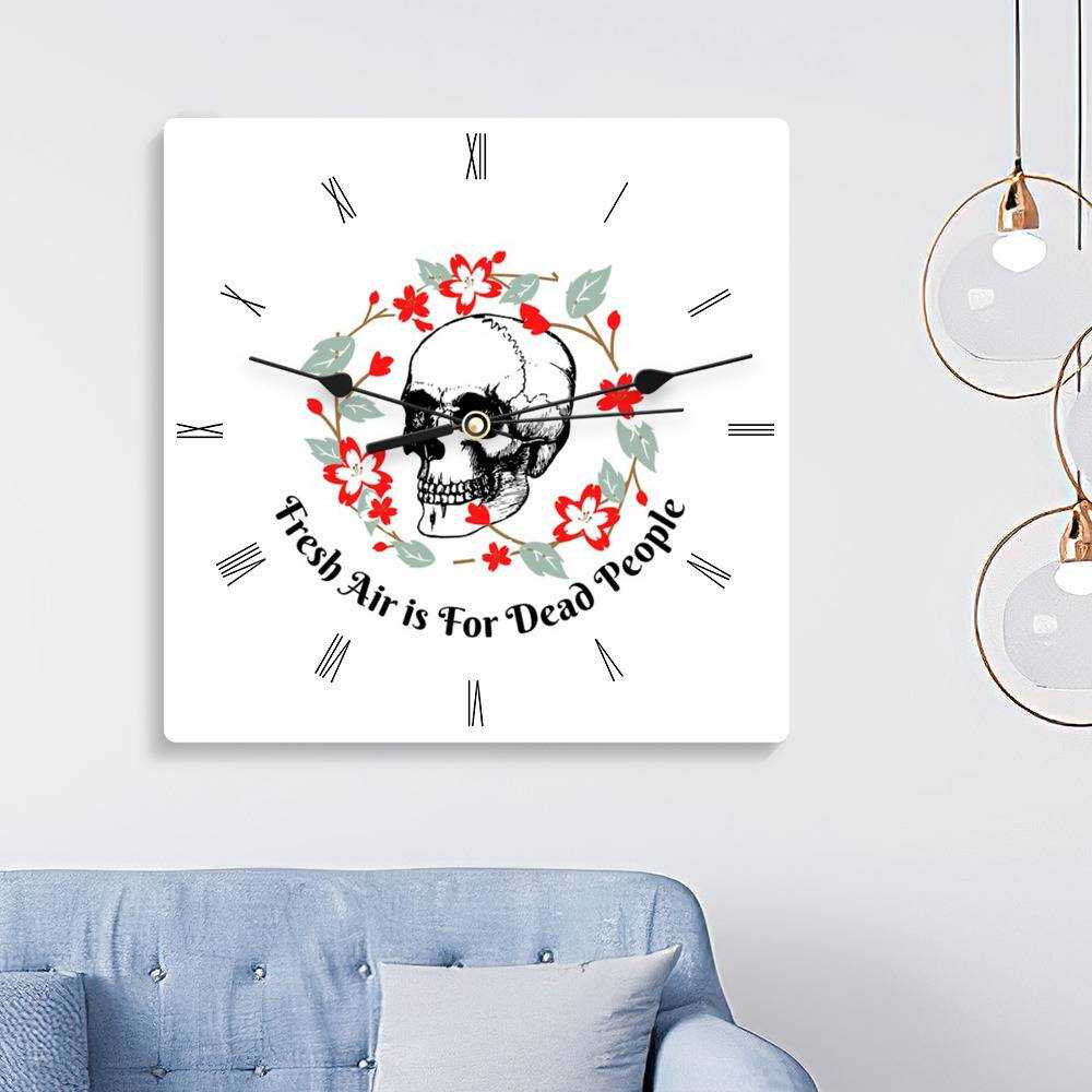 Morbid Podcast Square Wall Clock Home Decor Wall Clock Gifts for Morbid Podcast Fans Fresh Air is for Dead People Circle Wall Clock