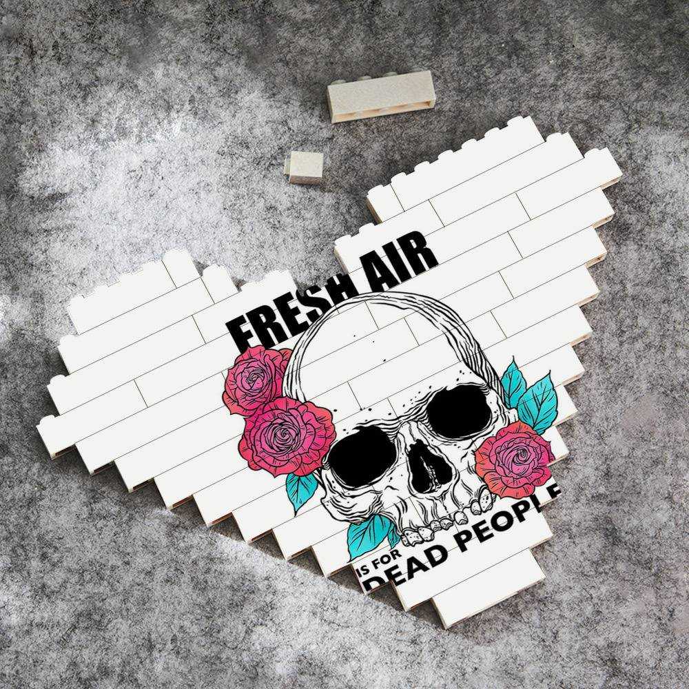 Morbid Podcast Merch Heart Shape Building Blocks Gift for Fans Fresh Air is for Dead People Building Blocks