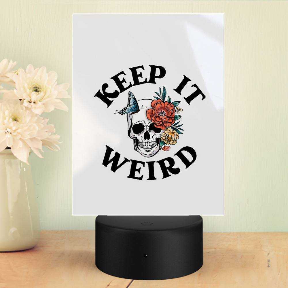Morbid Podcast Lamp Classic Celebrity Night Light Keep it Weird by Morbid Podcast Lamp with Plastic Base