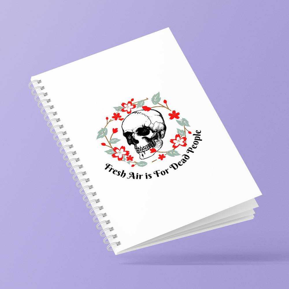 Morbid Podcast Spiral Bound Notebook Journal Diary Gift for Fans Fresh Air is for Dead People Circle Notebook