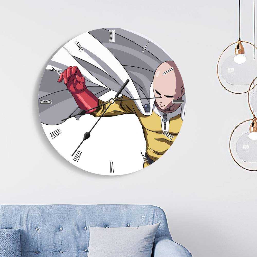 One Punch Man Round Wall Clock Home Decor Wall Clock Gift for One Punch Man Fans