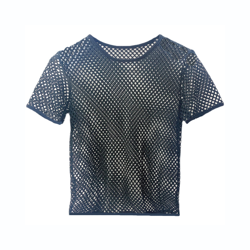 New Apricot Knit T-Shirt, Fishnet Shirt